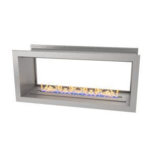 Ontdek de Icon Fires Double Sided Slimline Firebox 1100 met Slimline 800 Brander bio ethanol haard. Luxe, energiezuinig, milieuvriendelijk en zonder rookkanaal.