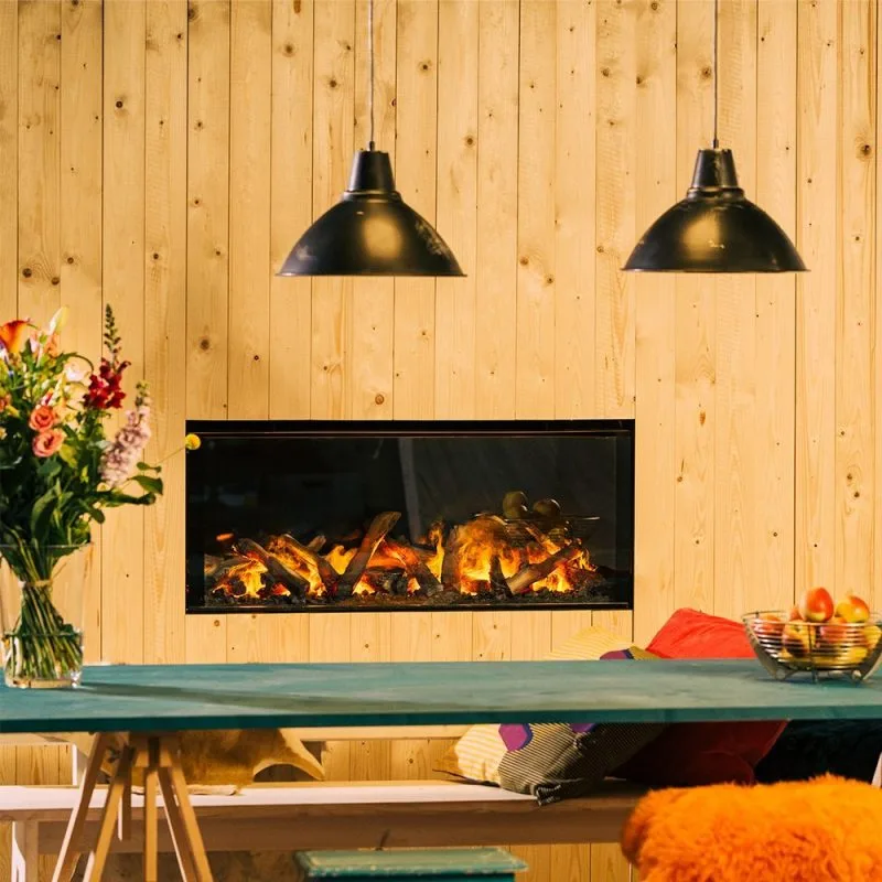 De Faber e-BoX 1000/450 I Front haard biedt luxe, realistische vlammen en energiezuinige verwarming. Perfect voor moderne interieurs zonder schoorsteen.