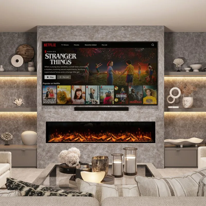 De Fair Fires Tru Vizion Pano X 2000 biedt een breed panoramisch vlameffect, strak design en instelbare warmte. Perfect voor elk modern interieur!